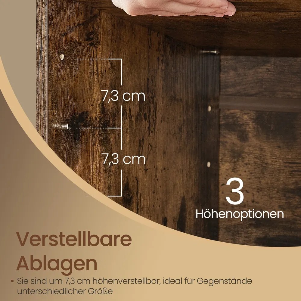 Banco arrumação para sapatos 30 x 110 x 48 cm, com almofada acolchoada e 9 compartimentos castanho