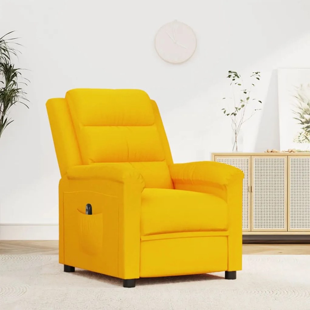 vidaXL Poltrona elétrica reclinável veludo amarelo