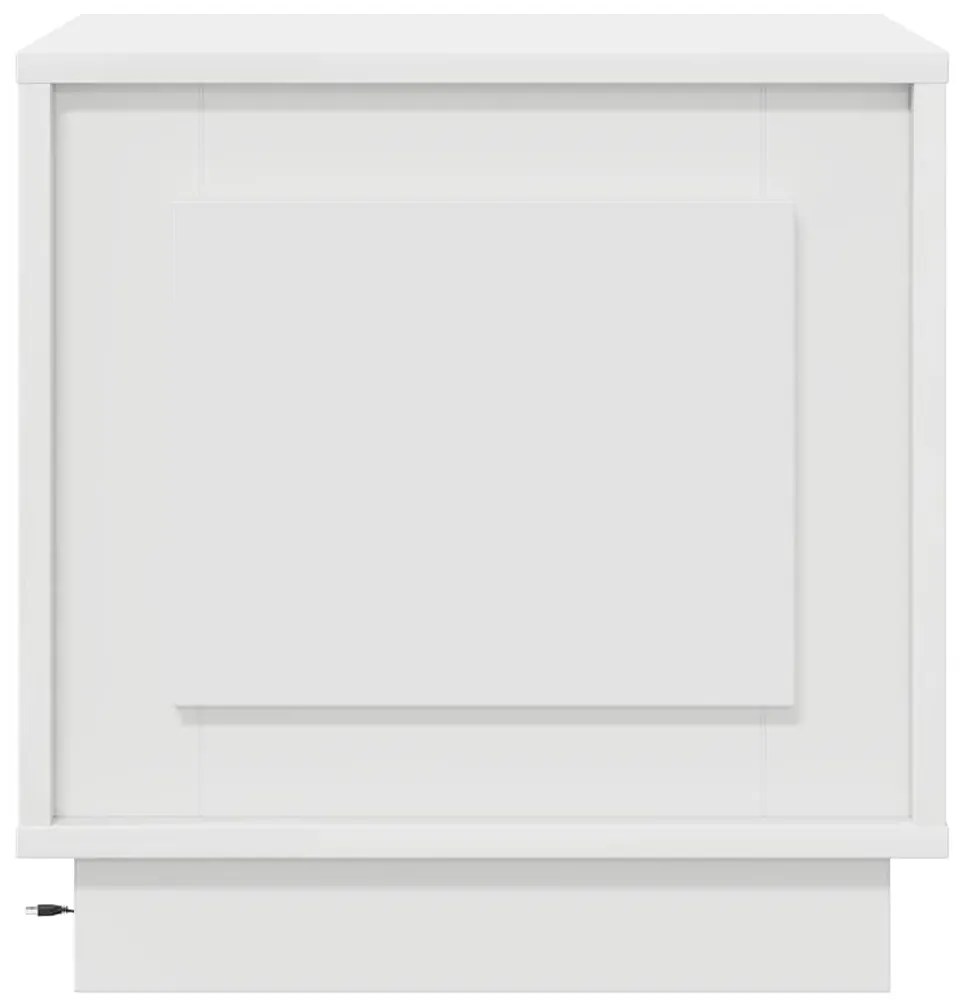 Cômodas de Canto com Luzes LED 2 pcs Brancas 44x34,5x45 cm