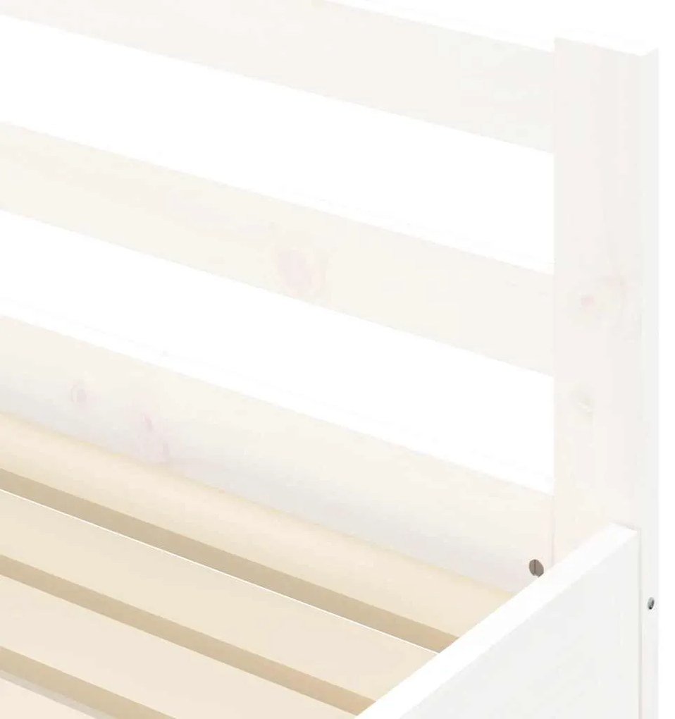 Sofá-cama com gavetão 90x200 cm madeira de pinho maciça branco