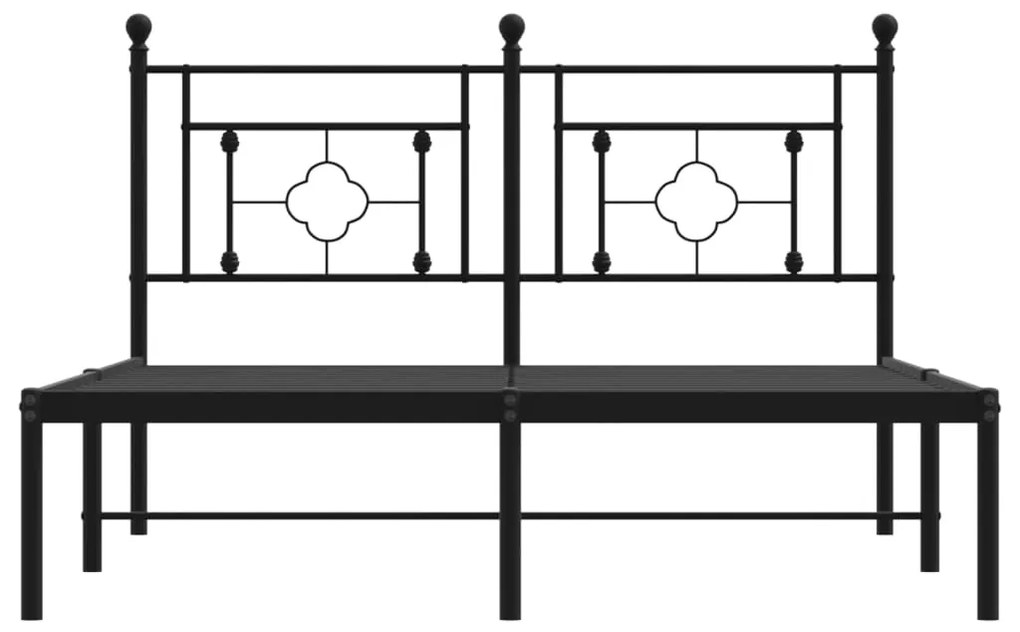Estrutura de cama com cabeceira 135x190 cm metal preto