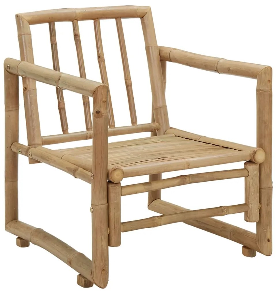 Cadeiras de jardim 2 pcs com almofadões e almofadas bambu