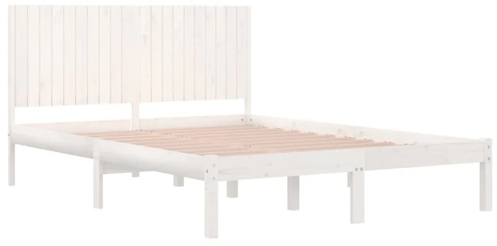 Estrutura de cama 200x200 cm pinho maciço branco