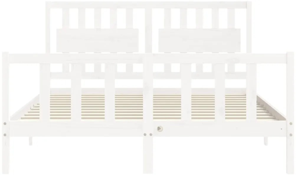 Cama sem colchão 160x200 cm madeira de pinho maciça branco