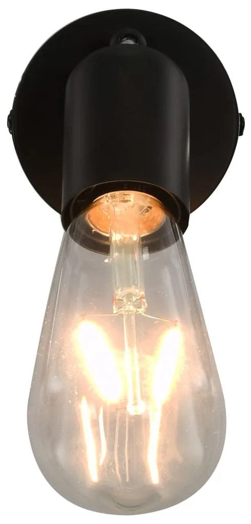 Holofotes 2 pcs lâmpadas de incand. 2 W preto E27
