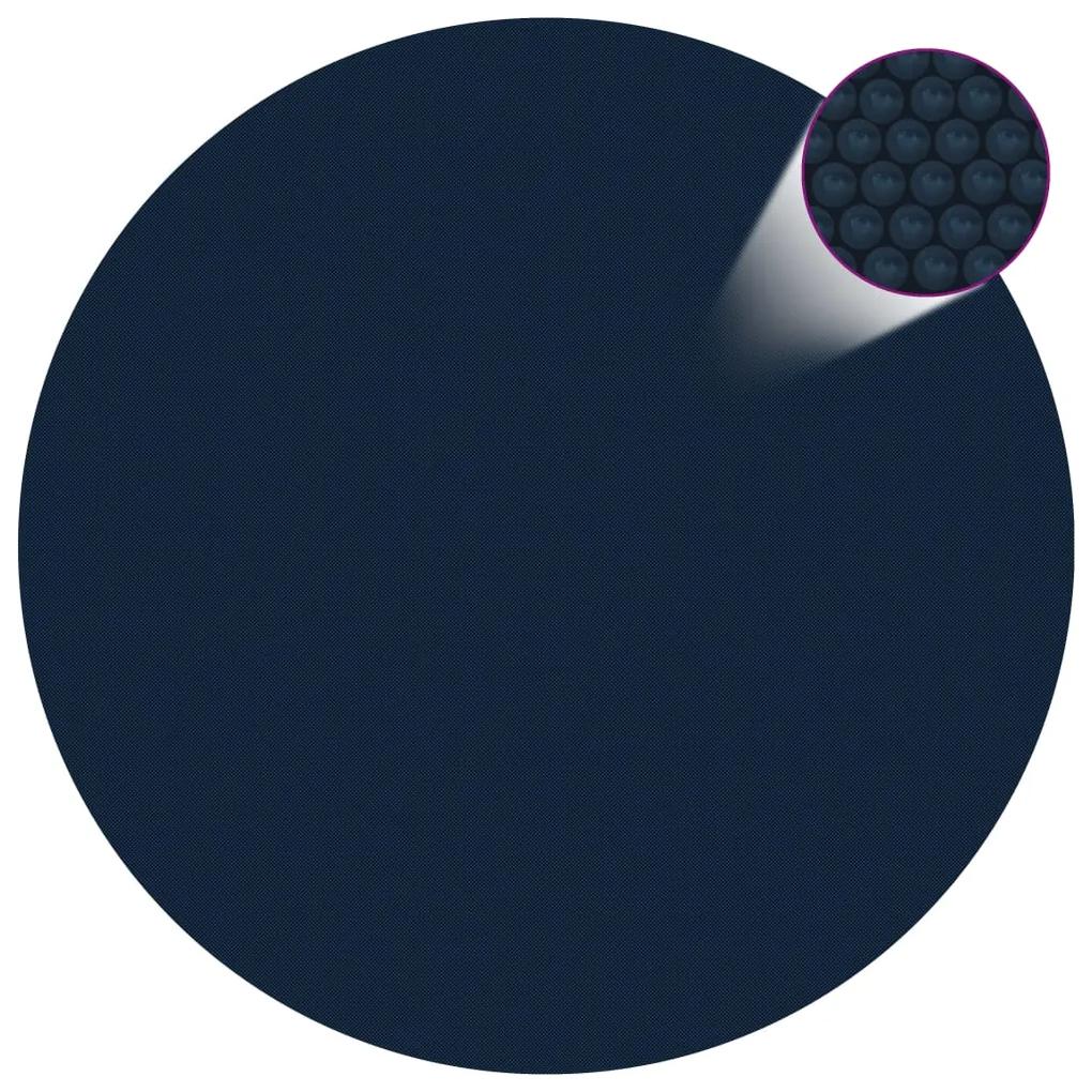 92976 vidaXL Película p/ piscina PE solar flutuante 417 cm preto e azul