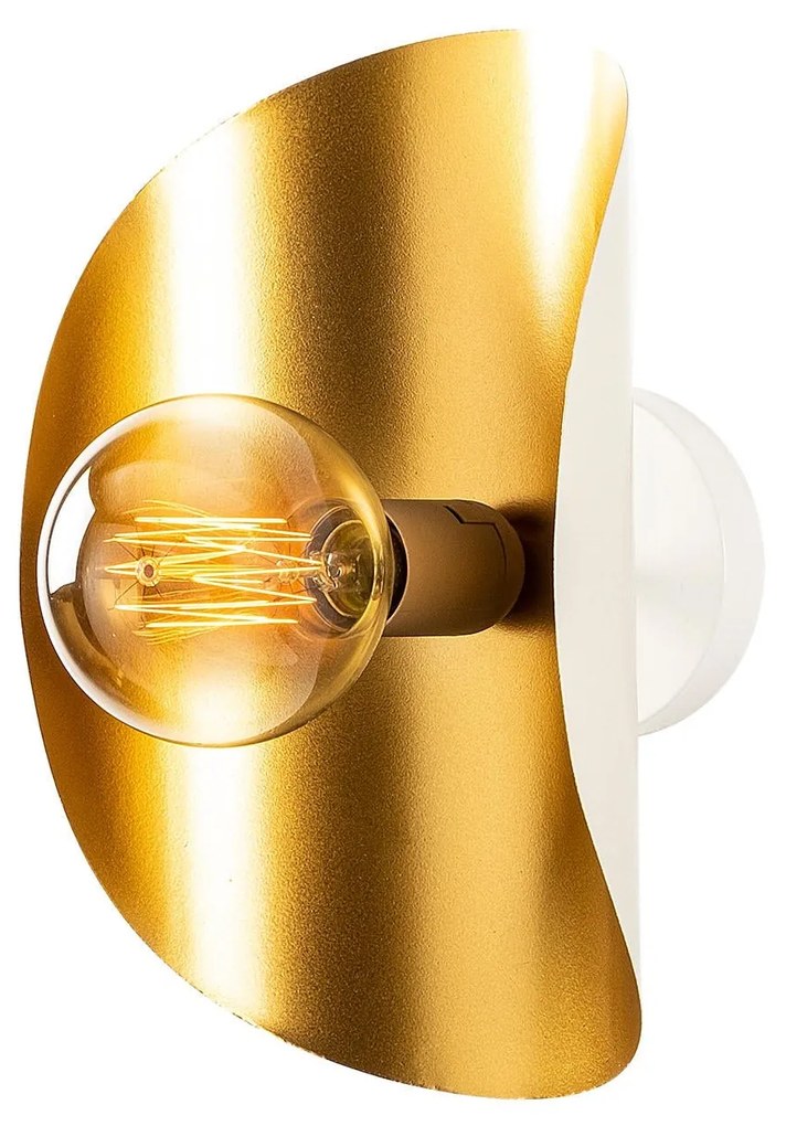 Aplique de Parede Sivani – Branco e Dourado – 17 x 13 cm