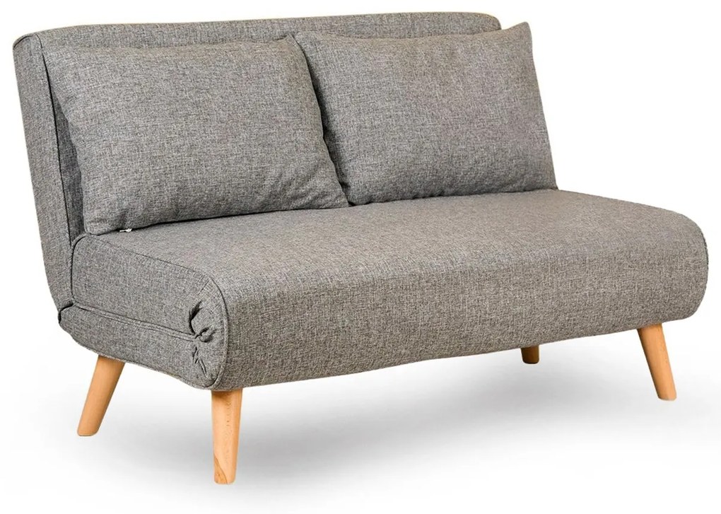 Sofá-Cama 2 Lugares Folde – Cinzento Claro – 120 x 79 x 80 cm