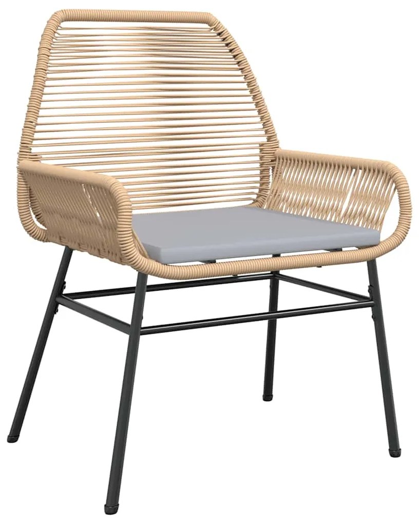 Conjunto jantar jardim 9 peças almofadas vidro vime PE castanho