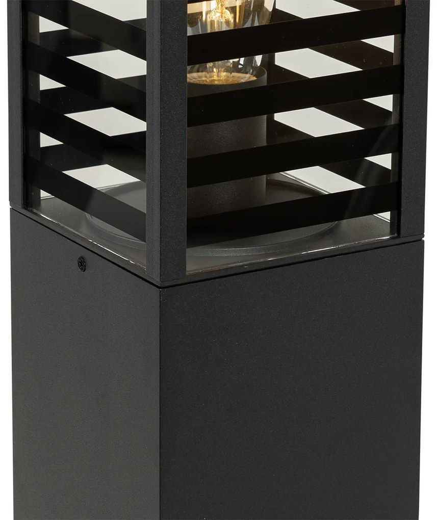 Candeeiro de pé moderno para exterior preto 80 cm IP44 - Reims
