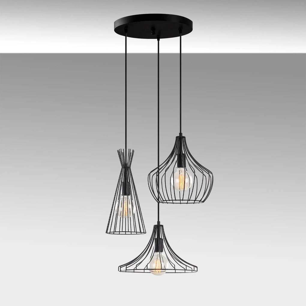 Candeeiro de Teto Mezopotamya – Preto – Ø 55 cm x Altura 113 cm