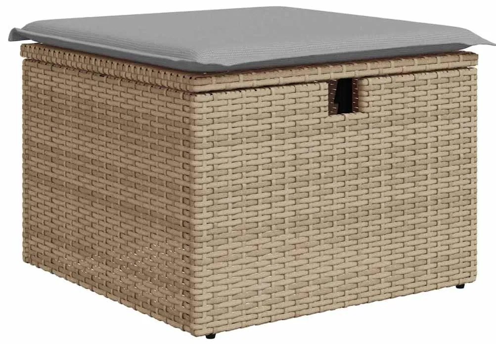 Conjunto de Sofá de Jardim 7 Peças com Almofadas Bege em Rattan Sintét