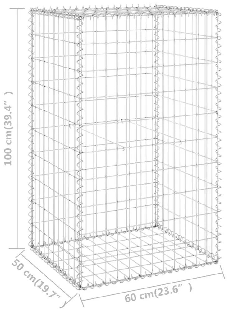 Muro gabião com tampas aço galvanizado 60x50x100 cm