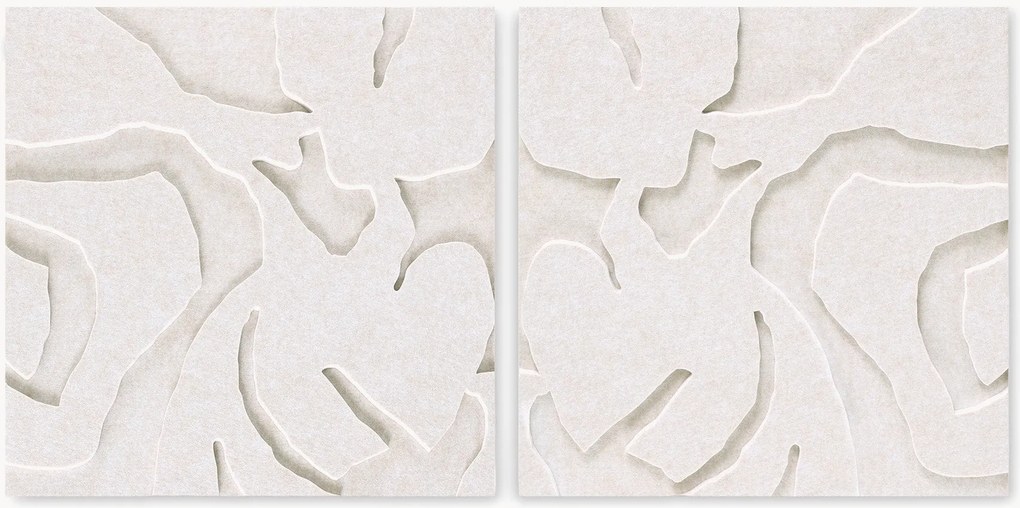 Arte de parede acústica modular Soft Embrace 1+2, conjunto de 2