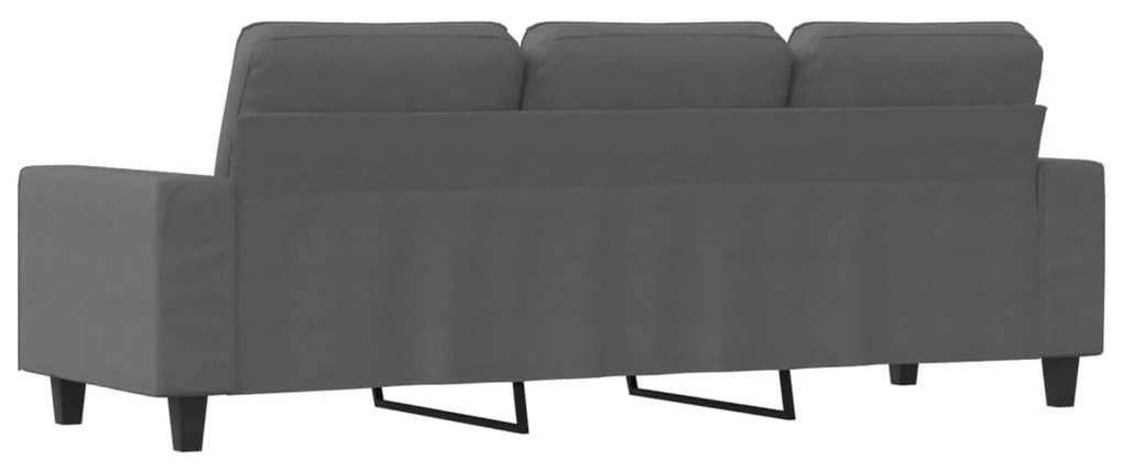 Sofá de 3 lugares 180 cm tecido cinza-escuro
