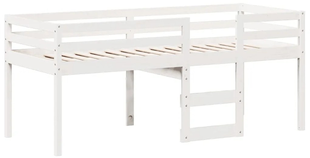 Cama alta com telhado 90x190 cm pinho maciço branco