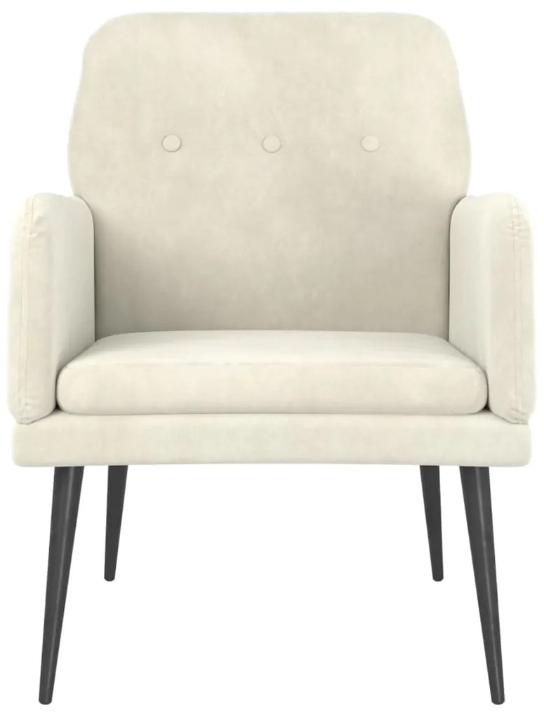 Cadeira c/ apoio de braços 62x79x79 cm veludo cor creme