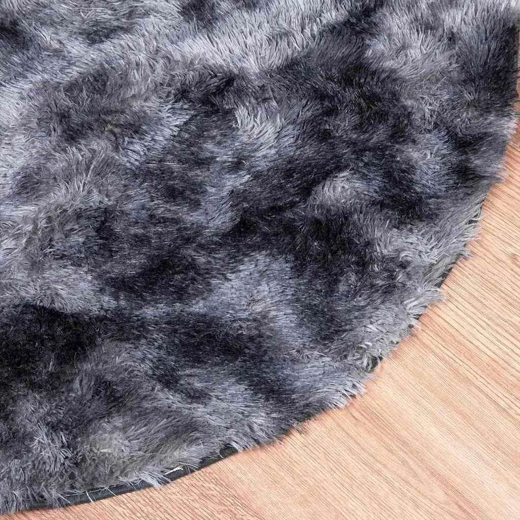 Tapete shaggy de pelo alto NAVARRA 160x160 cm cinzento-escuro