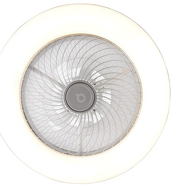 Ventilador de teto prateado com LED e comando remoto - Clima Design