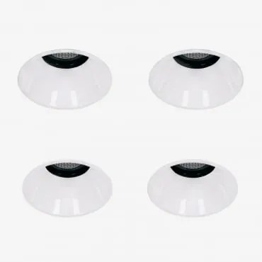 Pack De 4 Downlights Led Embutidos Sem Moldura Trimless Redondos Em Alumínio Luisiana Branco & Branco Frio 4000k & Ø3,6 Cm & 3 W & 38º - Sklum