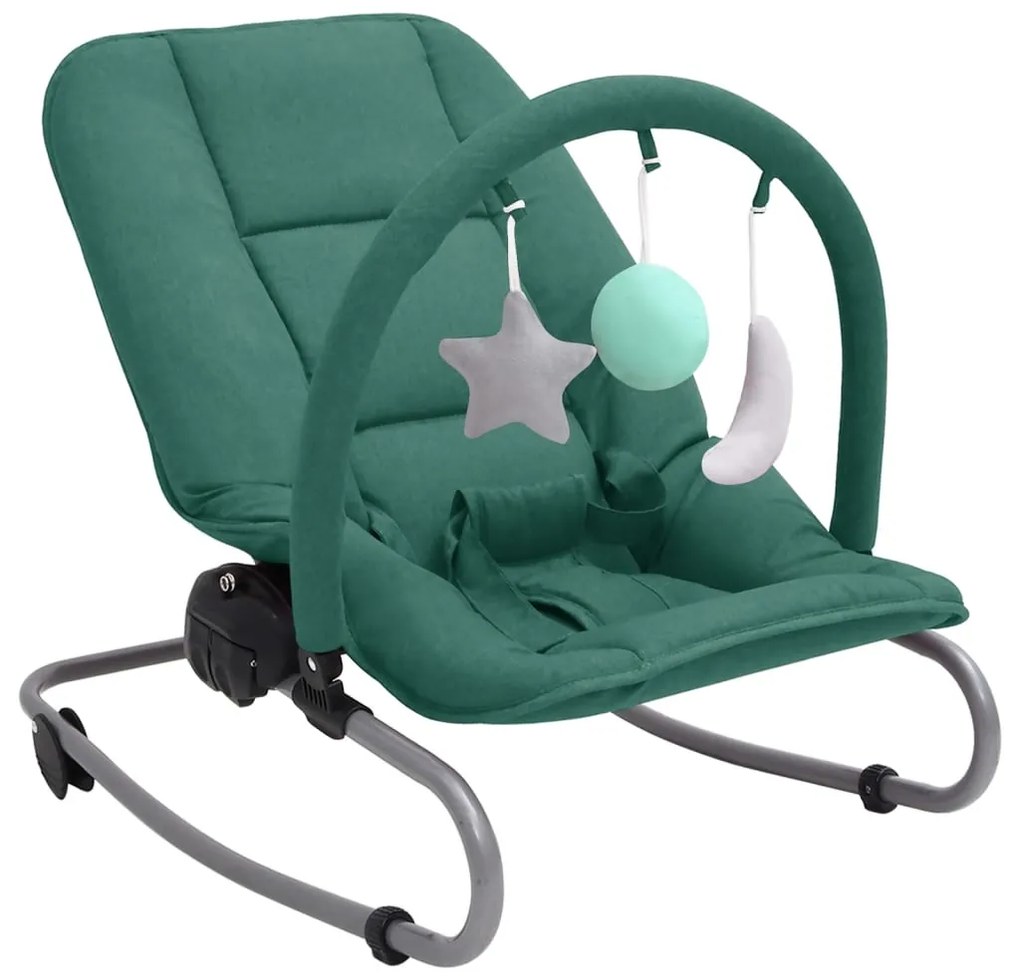 10252 vidaXL Baloiço de bebé aço verde