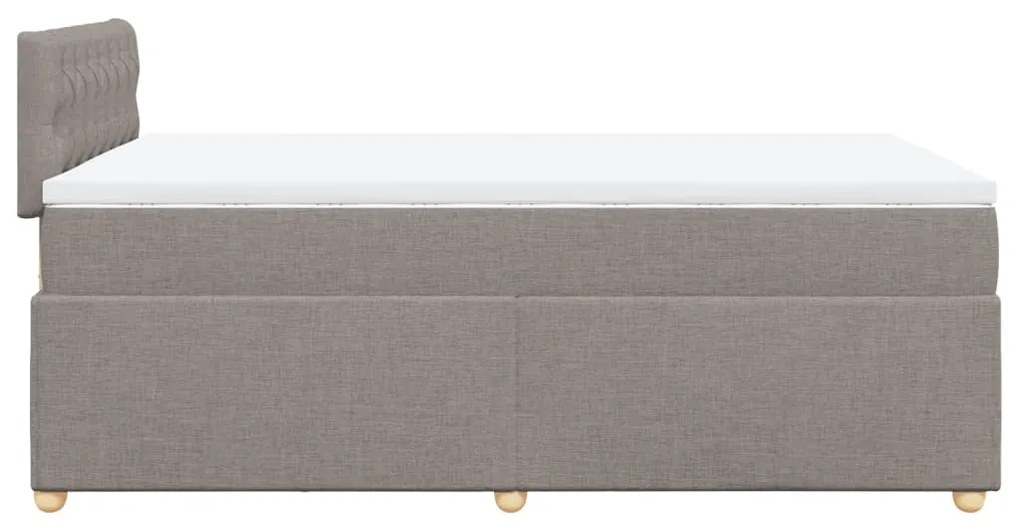 Cama boxspring c/ colchão 120x190cm tecido castanho-acinzentado