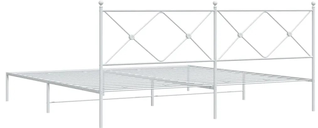 Estrutura de cama com cabeceira 200x200 cm metal branco