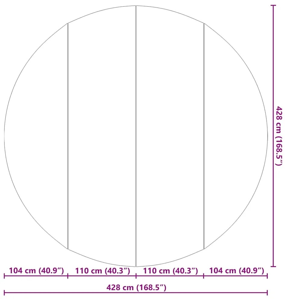 Tapete de Fundo para Piscina Preto Ø428 cm, Tecido Não Tecido, Redondo