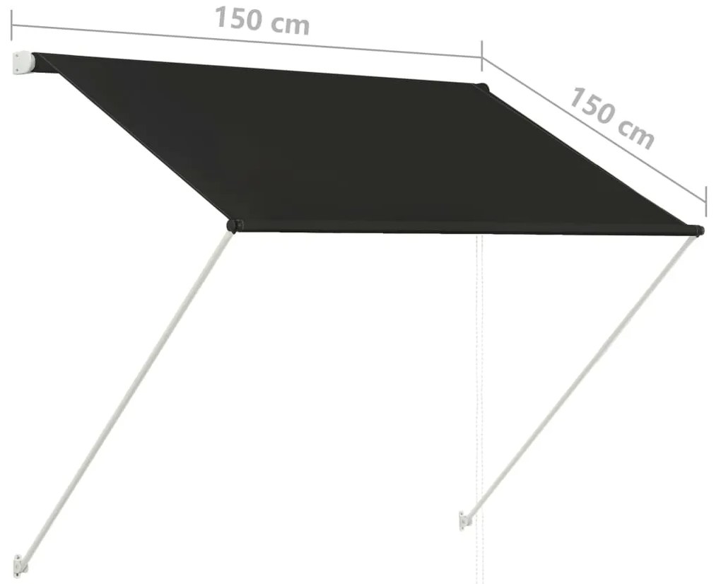 Toldo retrátil 150x150 cm antracite