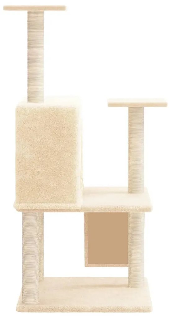 Árvore p/ gatos c/ postes arranhadores sisal 109 cm cor creme