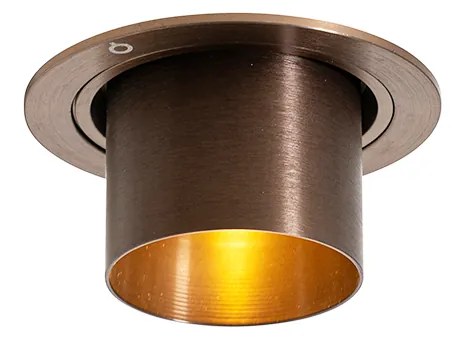 Conjunto de 6 Focos Embutidos Redondos Inclináveis Modernos em Bronze Escuro - Installa