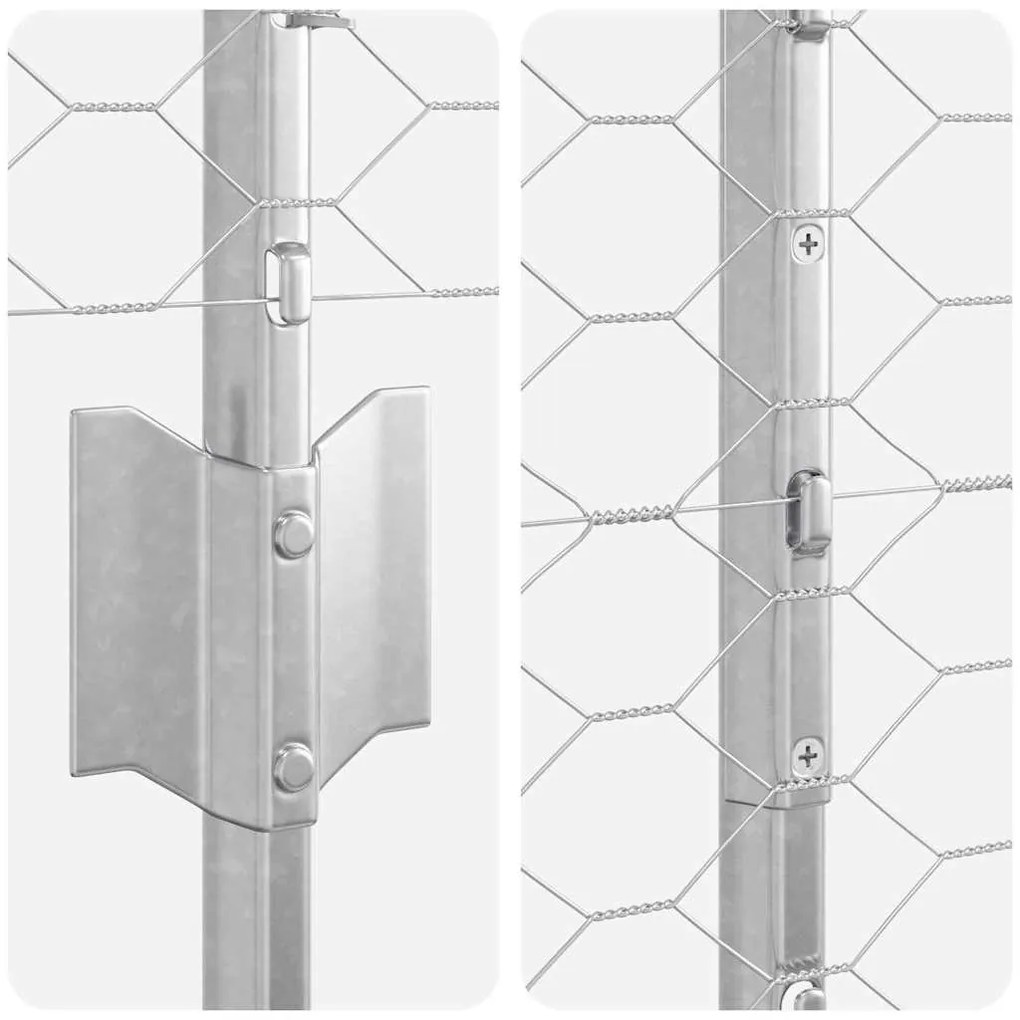 Postes de Cerca vidaXL 22 pcs Canal U 140 cm em Aço Galvanizado