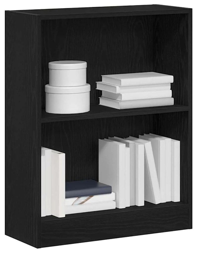 Estante de livros vidaXL Preta 60x24x76 cm em Madeira Engenharia