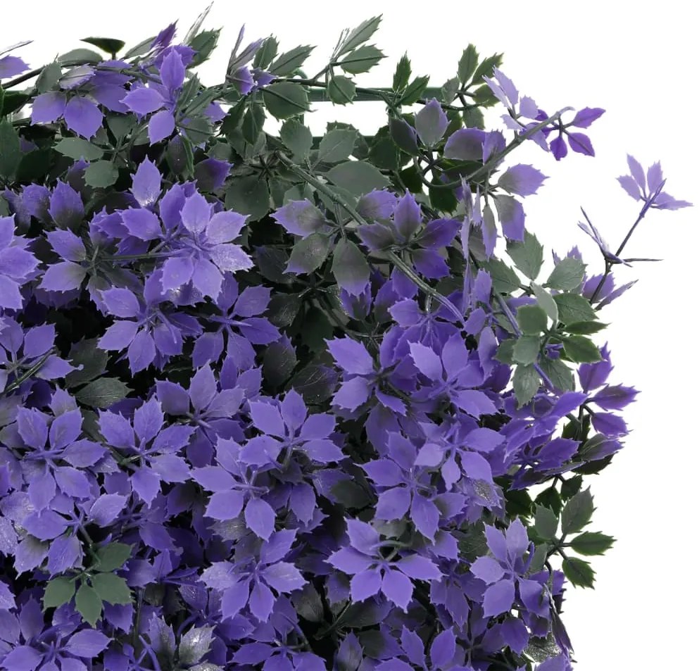 Vedação de folhas artificiais 24 pcs 40x60 cm roxo
