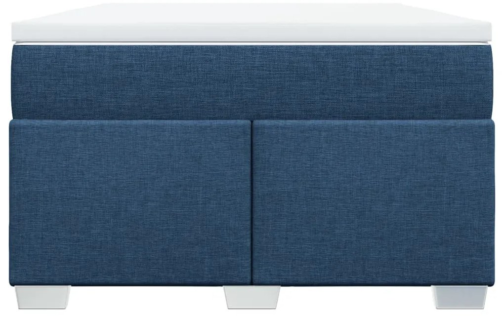 Cama boxspring com colchão 120x190 cm tecido azul
