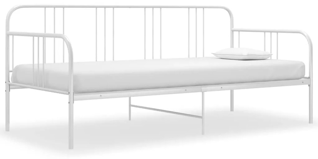vidaXL Sofá-cama 90x200 cm metal branco