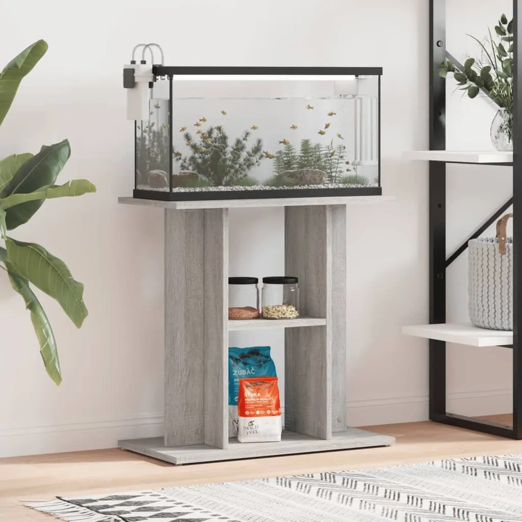 vidaXL Suporte de aquário 60x30x60cm derivados de madeira cinza sonoma