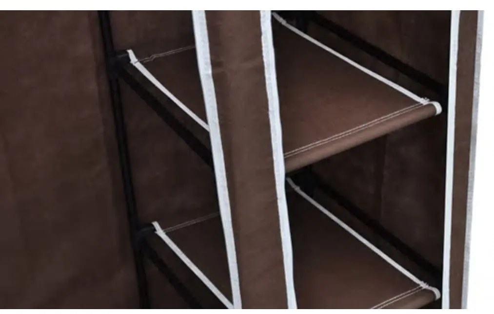 Roupeiro de tecido castanho