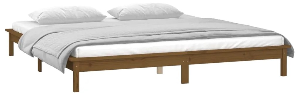 Estrutura cama casal pequena +LEDs 120x190 cm madeira castanho