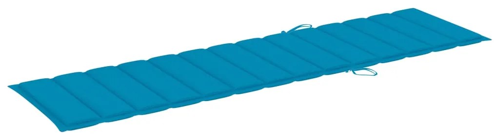Espreguiçadeiras 2 pcs com almofadão azul teca maciça