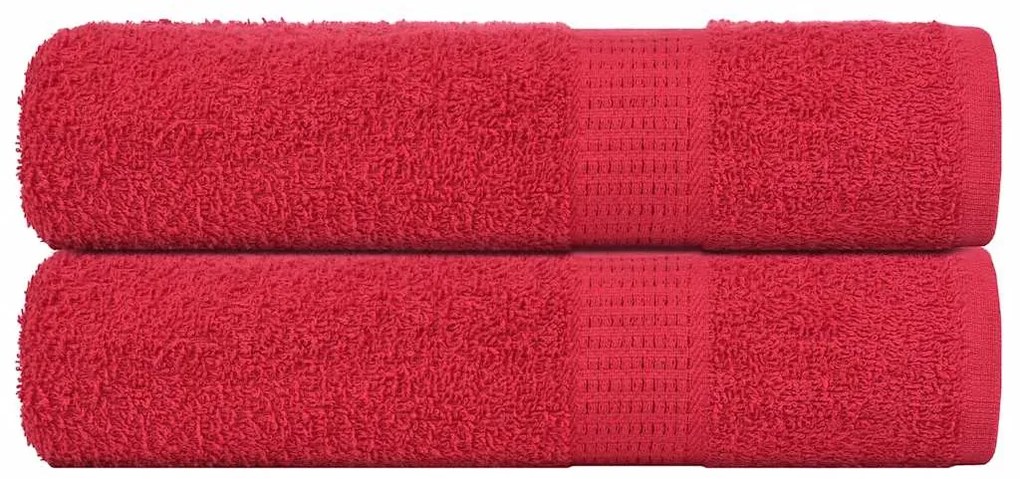 Toalhas de mãos 2 pcs 50x100 cm 360 gsm 100% algodão vermelho