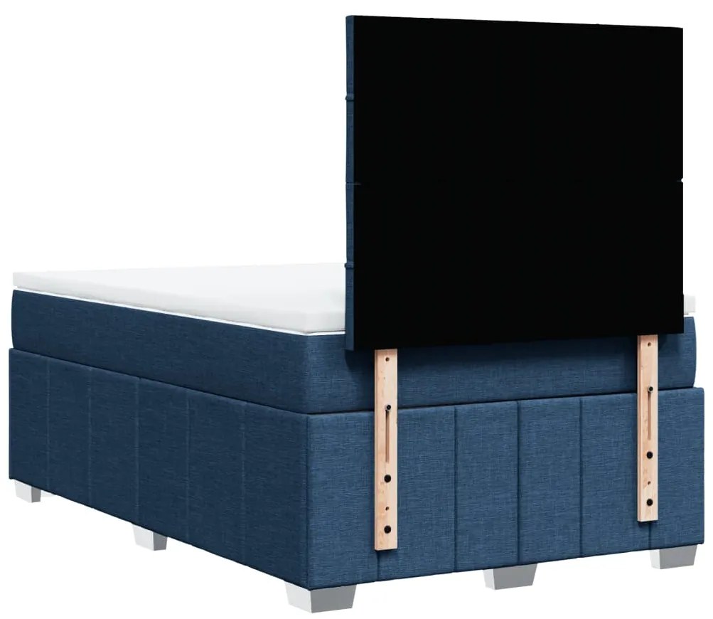 Cama com molas/colchão 120x200 cm tecido azul