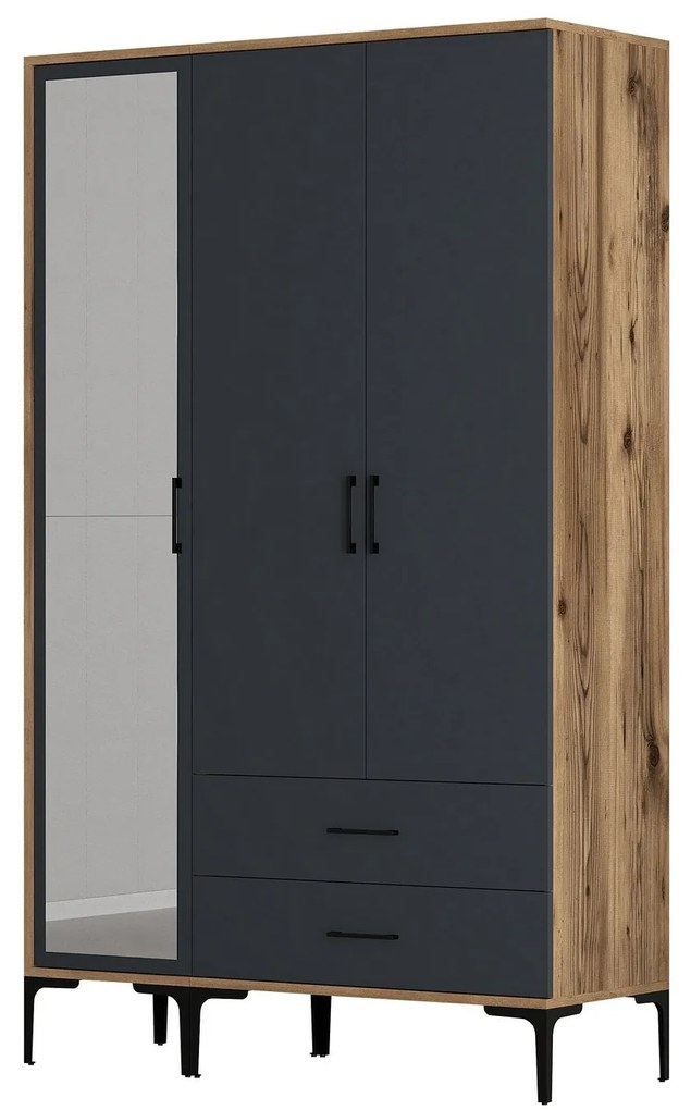 Roupeiro Kumsal RT – Nogueira Antracite – 120x47,5x201,4 cm