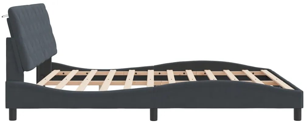 Estrutura de cama sem colchão 180x200 cm veludo cinzento-escuro