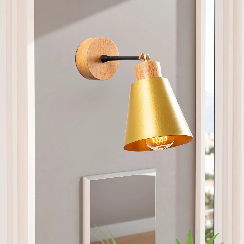 Candeeiro de Parede Manavgat – Dourado – 14 cm x 25 cm