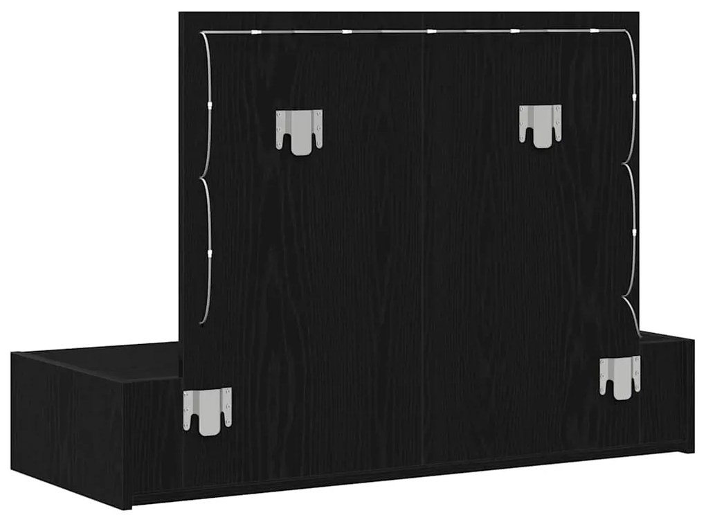 Mesa de Toucador Suspensa com Luzes LED em Carvalho Preto