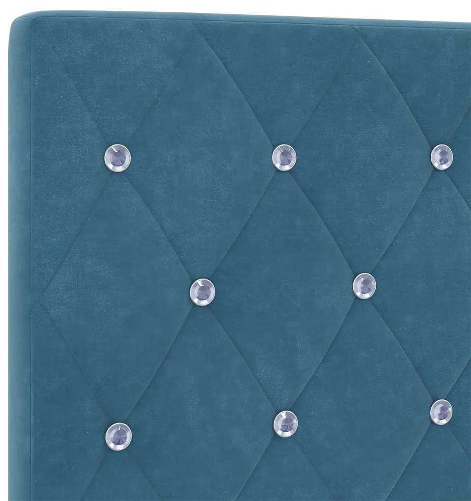 Cabeceira vidaXL Botão de Cristal Tuftado Azul Escuro 100 cm Veludo, C
