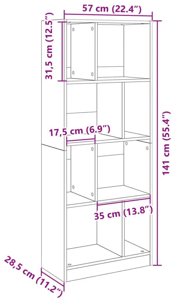 Estante 57x28,5x141 cm derivados de madeira branco