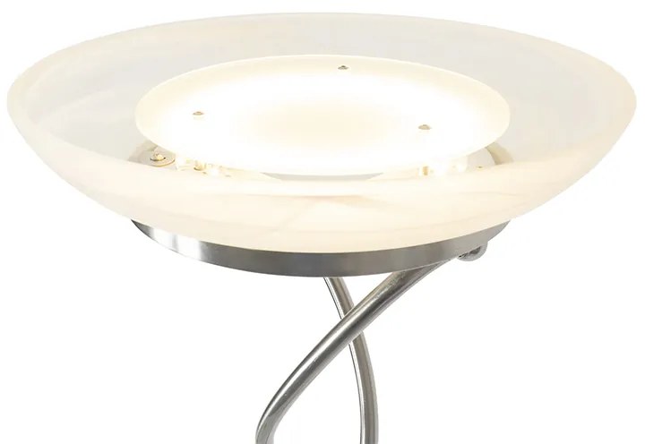 Candeeiro de pé em aço com LED e dimmer com luz de leitura - Empoli Moderno