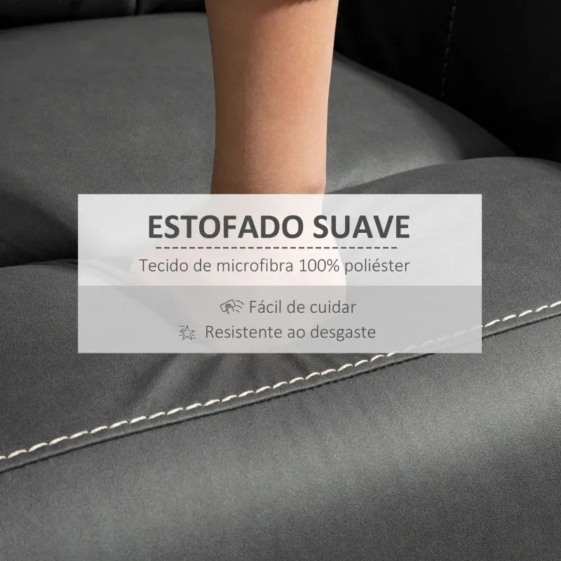 Poltrona Relax Evita com Reclinação Elétrica em Tecido Microfibra - De